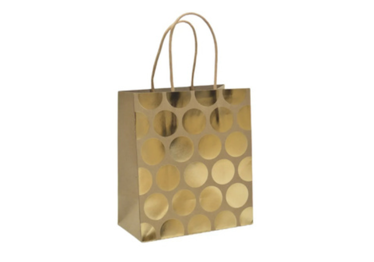 SAC KRAFT BRUN / OR À POIS