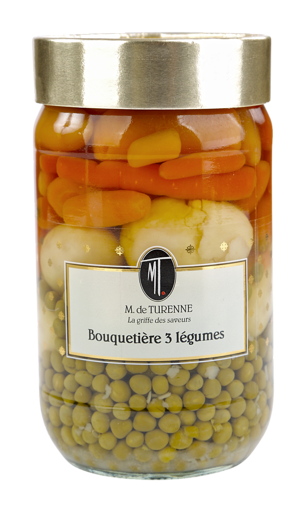 BOUQUETIÈRE 3 LEGUMES (PETITS POIS, CAROTTES, POMME DE TERRE)