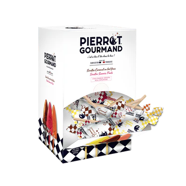 BOITE DISTRIBUTRICE 100 SUCETTES ASSORTIS (CARAMEL &amp; FRUIT)